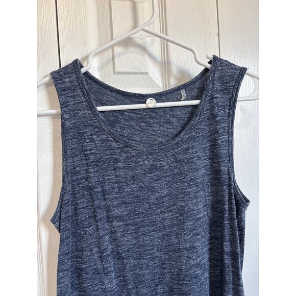 Margaret O’Leary Merino Wool Linen Blend Heathered Blue Tank Medium - Picture 3 of 7